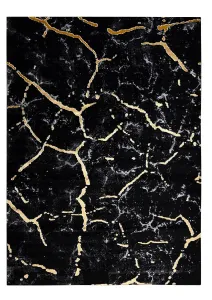 Kusový koberec Gloss 410A 86 3D mramor black/gold Rozmery kobercov: 240x330