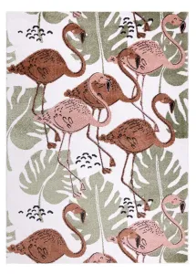 Detský kusový koberec Fun Flami Flamingos cream Rozmery kobercov: 120x170