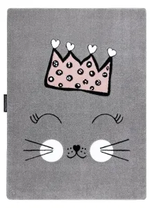 Detský kusový koberec Petit Cat crown grey Rozmery kobercov: 180x270