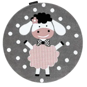Detský kusový koberec Petit Dolly sheep grey kruh Rozmery kobercov: 160x160 (priemer) kruh