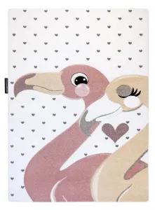Detský kusový koberec Petit Flamingos hearts cream Rozmery kobercov: 180x270