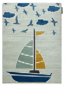 Detský kusový koberec Petit Sail boat green Rozmery kobercov: 80x150