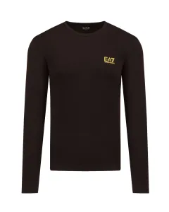 Tričko s dlhým rukávom EA7 Emporio Armani pánske, čierna farba, s potlačou #2632688