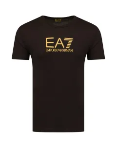 Bavlnené tričko EA7 Emporio Armani čierna farba, s nášivkou #249770