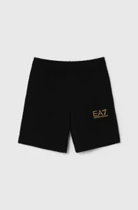 Detské bavlnené šortky EA7 Emporio Armani čierna farba #8812217