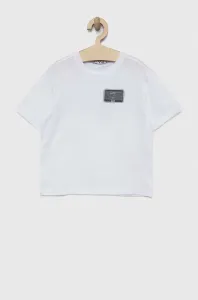 Detské bavlnené tričko EA7 Emporio Armani biela farba, s potlačou #8900387