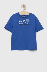 Detské bavlnené tričko EA7 Emporio Armani s potlačou #8702464