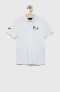 Detské polo tričko EA7 Emporio Armani biela farba, s potlačou #8736307