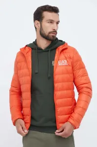 Páperová bunda EA7 Emporio Armani pánska, oranžová farba, prechodná #9032088