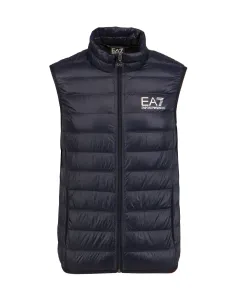 Páperová vesta EA7 Emporio Armani pánsky, tmavomodrá farba