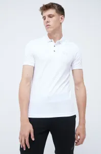 Polo tričko EA7 Emporio Armani pánske, biela farba, jednofarebné #6564716