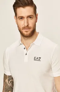 Polo tričko EA7 Emporio Armani pánske, biela farba, jednofarebné #8721141