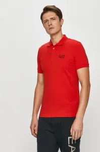 Polo tričko EA7 Emporio Armani pánske, červená farba, jednofarebné