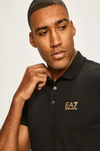 Polo tričko EA7 Emporio Armani pánske, čierna farba, jednofarebné #4886208