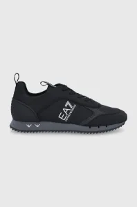Topánky EA7 Emporio Armani čierna farba, na plochom podpätku #7006915