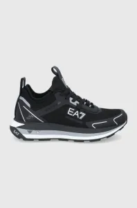 Topánky EA7 Emporio Armani čierna farba, na plochom podpätku #6709208