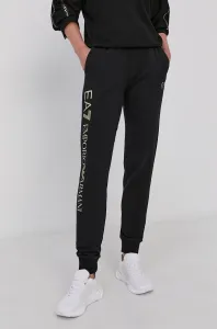 Nohavice EA7 Emporio Armani dámske, čierna farba, jednofarebné