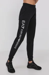 Nohavice EA7 Emporio Armani dámske, čierna farba, jednofarebné #5963896