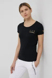 Tričko EA7 Emporio Armani dámske, čierna farba, #5907950