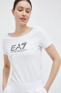 Tričko EA7 Emporio Armani dámsky, biela farba #8864138