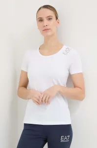 Tričko EA7 Emporio Armani dámsky, biela farba #8688251