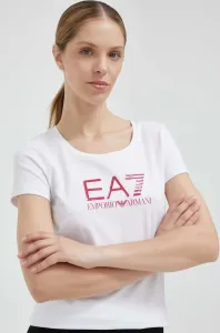 Tričko EA7 Emporio Armani dámsky, biela farba #6814500