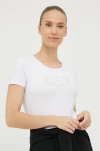 Tričko EA7 Emporio Armani dámsky, biela farba, #250586