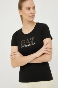 Tričko EA7 Emporio Armani dámsky, čierna farba, #250585