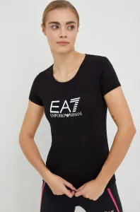 Tričko EA7 Emporio Armani dámsky, čierna farba #9405600