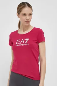 Tričko EA7 Emporio Armani dámsky, ružová farba #6814499