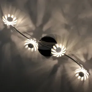 Nástenné LED svietidlo Bloom 4-plameňové striebro