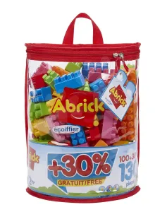 Stavebnica v taške Abrick Écoiffier s 100 kockami + 30 % zadarmo = 130 kociek od 18 mesiacov