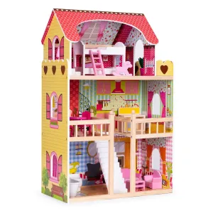 Dřevěný patrový domek pro panenky Lila Ecotoys #8332107