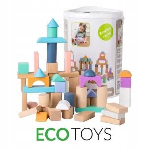 Drevené kocky Eco Toys 100 ks