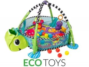 Vzdelávacia hracia deka s loptičkami Eco Toys - korytnačka