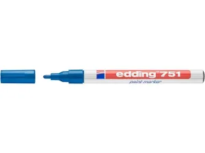 Popisovač Edding 751 lakový modrý valcový hrot 1-2mm