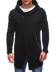 Edoti Men's asymmetrical unbuttoned hooded sweatshirt OM-SSZP-0111 #9176823