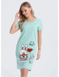 Dámska pyžamová nočná košeľa ULR200 mätová