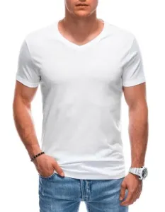 Pánske tričko s výstrihom do V EM-TSBS-0101 biela
