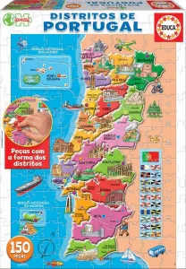 Puzzle Mapa Portugalska s monumentami Educa 150 dielov od 7 rokov