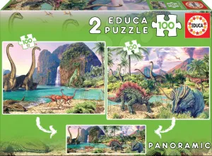 Puzzle pre deti Dino Educa 2x100 dielov 15620 farebné