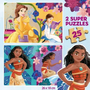 Drevené puzzle Disney Princess Educa 2x25 dielov #6764225