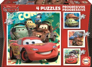 Detské puzzle Disney Autá 2 Educa 25-20-16-12 dielov 14942 farebné