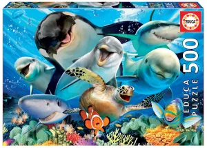 Educa puzzle Underwater selfies 500 dielov + fix lepidlo 17647
