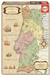 Puzzle historická mapa Portugalska Educa 500 dielov a Fix lepidlo od 11 rokov