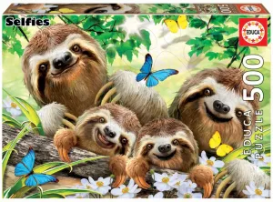Puzzle Sloth Family Selfie Educa 500 dielov a Fix lepidlo od 11 rokov
