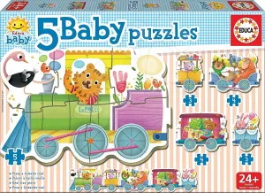 Educa detské puzzle Zvieratká vo vlaku Baby 14 dielov 17142
