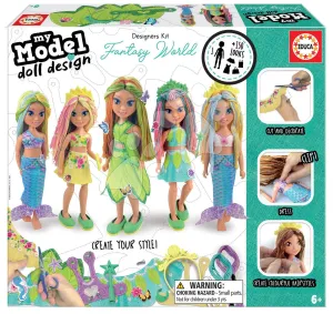 Kreatívne tvorenie Design Your Doll Fantasy World Educa vyrob si vlastné rozprávkové bábiky 5 modelov od 6 rokov