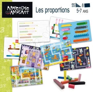 Náučná hra Les Proportions Educa Učíme sa rozmery s obrázkami 55 dielov vo francúzštine od 5 rokov