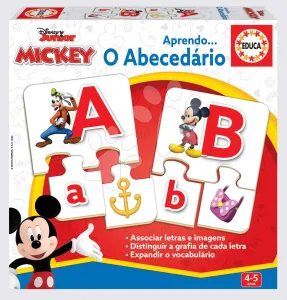 Náučná hra Učíme sa abecedu Mickey & Friends Educa s 27 obrázkami 78 dielikov od 4 rokov
